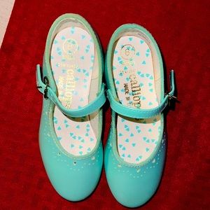 Size 8 girls toddler dress shoes turquoise